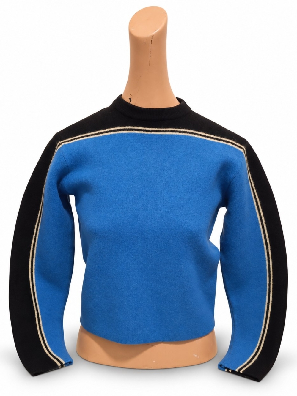 J. Crew Blue and Black Women's Crewneck Sweater